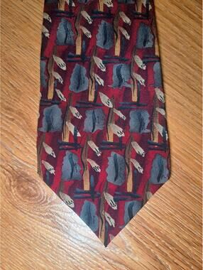 VINTAGE 1996 Jerry Garcia Silk Tie Red Multicolor Wide